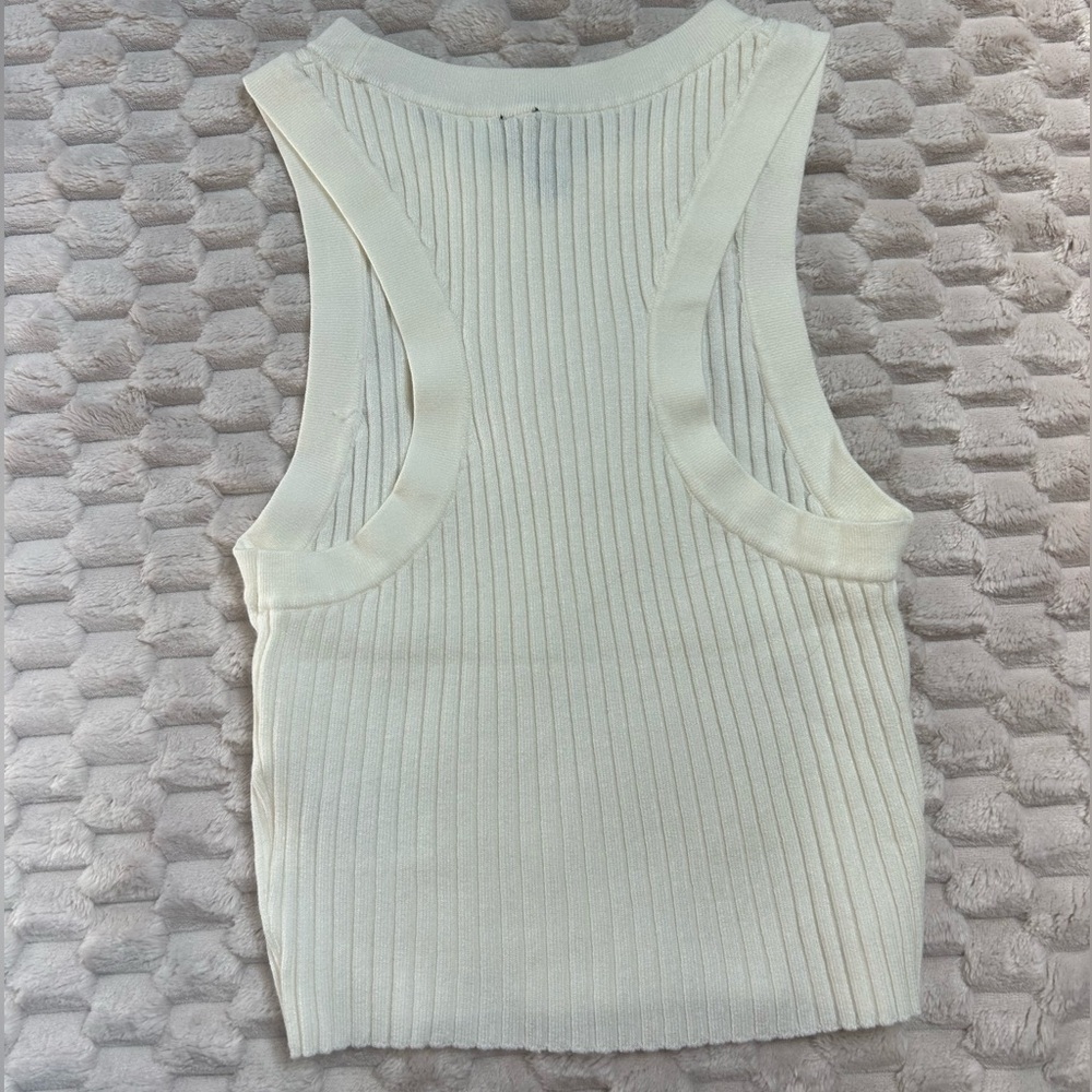 H&M Off-White Ribbed Tank Top - Picture 2 of 3